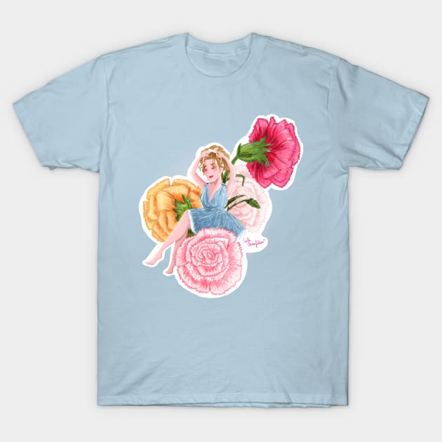 Carnation Girl T-Shirt by LeilaCharaf